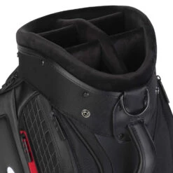 Titleist Jet Black Midsize Staff Golf Cart Bag -FootJoy || Callaway || Ping Sales 2020jetblackmidsizestaffcartbagblackred3