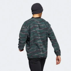 Adidas Texture Print Crew Golf Sweater 11 Adidas Texture Print Crew Golf Sweater -FootJoy || Callaway || Ping Sales Adidas AW22 Texture Print Crewneck HF6523 SWADI320 Black Grey Six Shadow Green Model 3