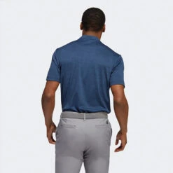 Adidas Texture Stripe Golf Polo Shirt -FootJoy || Callaway || Ping Sales Adidas AW22 Texture Stripe Polo Shirt HM8261 SHADI686 Collegiate Navy Crew Navy Model 3