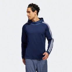 Adidas 3 Stripe COLD.RDY Golf Hoodie -FootJoy || Callaway || Ping Sales Adidas AW22 Three Stripe Cold.Rdy Hoodie HS4813 SWADI318 Collegiate Navy Model 1