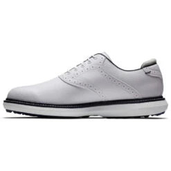 FootJoy FJ Traditions Spikeless 57927 Golf Shoes -FootJoy || Callaway || Ping Sales FootJoy FJ Traditions Spikeless Shoes White Navy 4