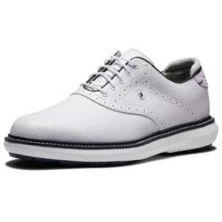 FootJoy FJ Traditions Spikeless 57927 Golf Shoes -FootJoy || Callaway || Ping Sales FootJoy FJ Traditions Spikeless Shoes White Navy 5