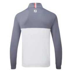 FootJoy Colour Blocked Chill-Out 1/2 Zip Golf Pullover -FootJoy || Callaway || Ping Sales FootJoy SS22 Colour Blocked Chill Out 1 2 Zip Golf Sweater Graphite White 88401 Back