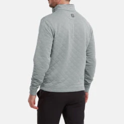FootJoy Diamond Jacquard Chill-Out 1/4 Zip Golf Pullover -FootJoy || Callaway || Ping Sales FootJoy SS22 Diamond Jacquard Chill Out 1 4 Zip Golf Sweater Grey Charcoal 88453 model 3