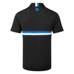 FootJoy Double Chest Band Pique Golf Polo Shirt 8 FootJoy Double Chest Band Pique Golf Polo Shirt -FootJoy || Callaway || Ping Sales FootJoy SS22 Double Chest Band Pique Golf Polo Shirt Black Cobalt White 88441 Back