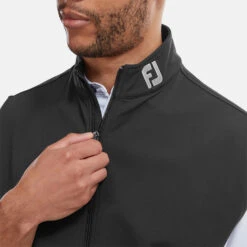 FootJoy Knit Full Zip Golf Vest -FootJoy || Callaway || Ping Sales FootJoy SS22 Knit Full Zip Golf Vest Black 88455 model 2