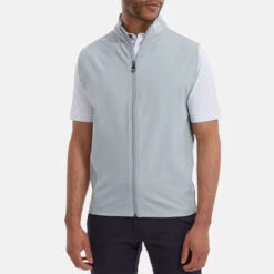 FootJoy Knit Full Zip Golf Vest -FootJoy || Callaway || Ping Sales FootJoy SS22 Knit Full Zip Golf Vest Grey 88457 model 1