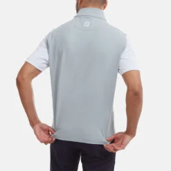 FootJoy Knit Full Zip Golf Vest -FootJoy || Callaway || Ping Sales FootJoy SS22 Knit Full Zip Golf Vest Grey 88457 model 3