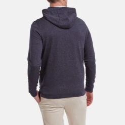 FootJoy Lightweight Golf Hoodie 11 FootJoy Lightweight Golf Hoodie -FootJoy || Callaway || Ping Sales FootJoy SS22 Lightweight Golf Hoodie Heather Navy 88448 model 3