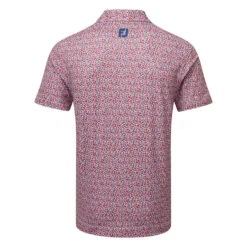 FootJoy Confetti Print Pique Golf Polo Shirt -FootJoy || Callaway || Ping Sales FootJoy SS23 Confetti Print Pique Polo Shirt 80089 SHFOO241 S Racing Red Back