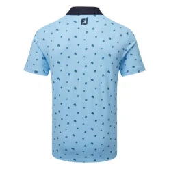 FootJoy Scattered Floral Pique Golf Polo Shirt -FootJoy || Callaway || Ping Sales FootJoy SS23 Scattered Floral Pique Polo Shirt 80042 SHFOO231 S True Blue Navy Back