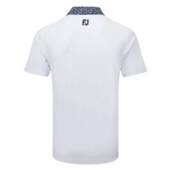 FootJoy Tossed Tulip Trim Pique Golf Polo Shirt -FootJoy || Callaway || Ping Sales FootJoy SS23 Tossed Tulip Trim Pique Polo Shirt 80024 SHFOO230 S White Navy Back