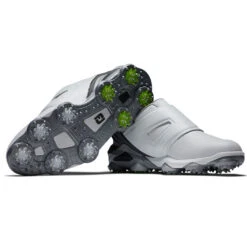 FootJoy Tour Alpha BOA 55509 Golf Shoes -FootJoy || Callaway || Ping Sales FootJoy Tour Alpha BOA Golf Shoes White Grey Charcoal 6