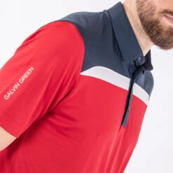 Galvin Green Mapping Golf Polo Shirt 10 Galvin Green Mapping Golf Polo Shirt -FootJoy || Callaway || Ping Sales Galvin Green AW22 Mapping Polo Shirt G136423 SHGAL575 M Red Navy White Model 2