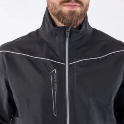 Galvin Green Armstrong Waterproof Golf Jacket -FootJoy || Callaway || Ping Sales Galvin Green SS22 Armstrong Waterproof Jacket G120277 WJGAL433 Black Sharkskin Model 2