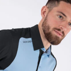 Galvin Green Massimo Golf Polo Shirt 10 Galvin Green Massimo Golf Polo Shirt -FootJoy || Callaway || Ping Sales Galvin Green Massimo Golf Polo Shirt Blue Bell Black G127367 SHGAL579 Model 2