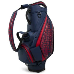 J.Lindeberg Print Golf Tour Staff Bag 6 J.Lindeberg Print Golf Tour Staff Bag -FootJoy || Callaway || Ping Sales J Lindeberg Print Golf Tour Staff Bag Bridge Swirl Red JL Navy Barbados Cherry 3