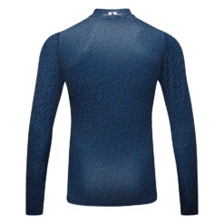 J.Lindeberg Aello Print Golf Base Layer -FootJoy || Callaway || Ping Sales J. Lindeberg GMJT06853 O459 M Aello Soft Compression Print BLLIN009 Nautical Blue Bridge Monogram Back