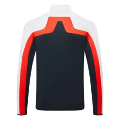 J.Lindeberg Jarvis Full Zip Golf Jacket -FootJoy || Callaway || Ping Sales J.Lindeberg SS23 Jarvis Mid Layer AMJS07968 6855 SWLIN100 JL NavyWhiteFieryRed Back