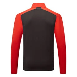 J.Lindeberg Terry 1/4 Zip Golf Sweater -FootJoy || Callaway || Ping Sales J.Lindeberg SS23 Terry Mid Layer AMJS07868 G135 SWLIN109 FieryRedJLNavy Back