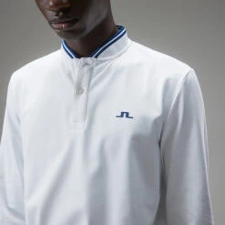 J.Lindeberg Tyson Long Sleeve Golf Polo Shirt 10 J.Lindeberg Tyson Long Sleeve Golf Polo Shirt -FootJoy || Callaway || Ping Sales J.Lindeberg Tyson LS Reg Fit Polo GMJT07801 0000 SHLIN154 WhiteNavy Peony Model 2