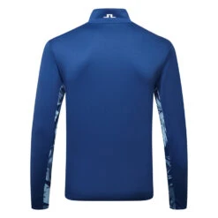J.Lindeberg Emanuel 1/4 Zip Golf Sweater 5 J.Lindeberg Emanuel 1/4 Zip Golf Sweater -FootJoy || Callaway || Ping Sales J.Lindeberg Emanuel 1 4 Zip Golf Sweater Navy Peony Hibiscus Blue White GMJS07416 0337 SWLIN087 Back