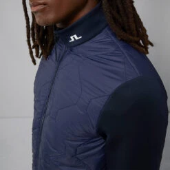 J.Lindeberg Quilt Hybrid Thermal Golf Wind Jacket -FootJoy || Callaway || Ping Sales J.Lindenberg Quilt Hybrid Jacket AMOW07063 6855 WTLIN045 JL Navy Model 2