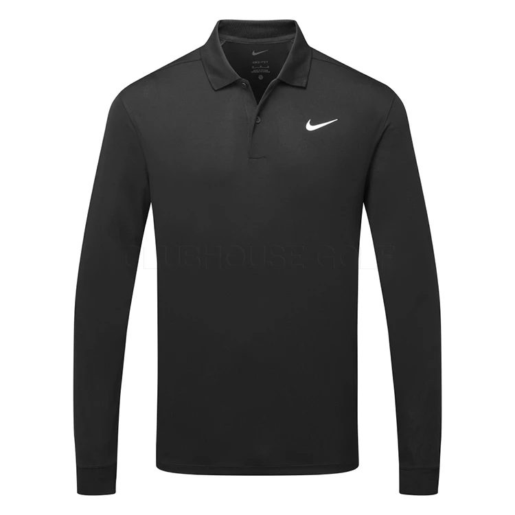 Nike Dry Victory Solid Long Sleeve Golf Polo Shirt 1 Nike Dry Victory Solid Long Sleeve Golf Polo Shirt