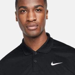 Nike Dry Victory Colourblock Golf Polo Shirt 10 Nike Dry Victory Colourblock Golf Polo Shirt -FootJoy || Callaway || Ping Sales Nike SS22 Dry Victory Colourblock Golf Polo Shirt DH0845 010 M Black White Smoke Grey model 2