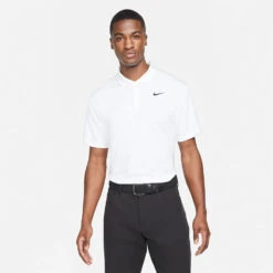 Nike Dry Victory Solid Golf Polo Shirt -FootJoy || Callaway || Ping Sales Nike SS22 Dry Victory Solid Golf Polo Shirt DH0822 100 M White Black Model 1
