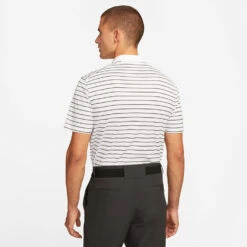 Nike Dry Victory Stripe Golf Polo Shirt -FootJoy || Callaway || Ping Sales Nike SS22 Dry Victory Stripe Golf Polo Shirt DH0829 100 M White Black model 3