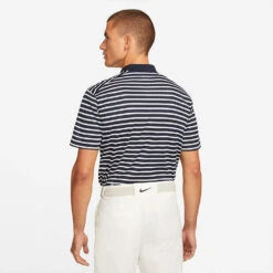 Nike Dry Victory Stripe Golf Polo Shirt -FootJoy || Callaway || Ping Sales Nike SS22 Dry Victory Stripe Golf Polo Shirt DH0829 451 M Obsidian White model 3