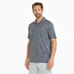 Puma AP Cloudspun King Golf Polo Shirt -FootJoy || Callaway || Ping Sales Puma SS22 AP King Cloudspun Polo Shirt 535505 01 Code SHPUM631 L Navy Blazer Heathe Model 1