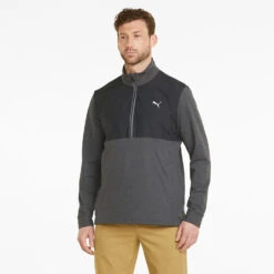 Puma Cloudspun WRMLBL Golf Popover -FootJoy || Callaway || Ping Sales Puma SS22 Cloudspun WRMLBL Golf Popover Puma Black 537066 01 SWPUM269 Model 1