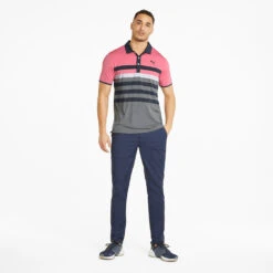 Puma MATTR One Way Golf Polo Shirt -FootJoy || Callaway || Ping Sales Puma SS22 Mattr One Way Polo 599115 26 SHPUM651 Sunset Pink Navy Blazer Model 2