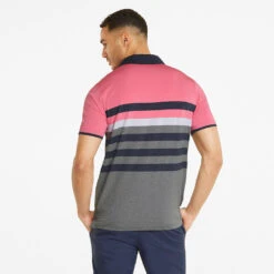 Puma MATTR One Way Golf Polo Shirt -FootJoy || Callaway || Ping Sales Puma SS22 Mattr One Way Polo 599115 26 SHPUM651 Sunset Pink Navy Blazer Model 3