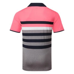 Puma MATTR One Way Golf Polo Shirt -FootJoy || Callaway || Ping Sales Puma SS22 Mattr One Way Polo 599115 26 SHPUM651 Sunset Pink Navy Blazer back