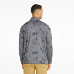 Puma Cloudspun Lowlands 1/4 Zip Golf Popover -FootJoy || Callaway || Ping Sales Puma Cloudspun Lowlands 1 4 Zip Golf Popover Quiet Shade Heather 537067 02 SWPUM258 Model 3