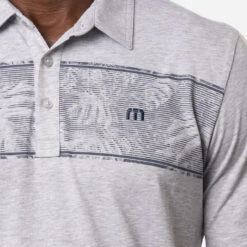 TravisMathew Make Camp Golf Polo Shirt -FootJoy || Callaway || Ping Sales Travis Mathew SS21 Make Camp Golf Polo Shirt 1MW145 Code SHTRA048 Heather Light Grey Model 2