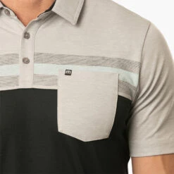 TravisMathew Salad Days Golf Polo Shirt -FootJoy || Callaway || Ping Sales Travis Mathew SS21 Salad Days Golf Polo Shirt 1MW110 SHTRA056 S Heather Light Grey Model 2