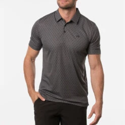 TravisMathew Two Hour Delay Golf Polo Shirt -FootJoy || Callaway || Ping Sales Travis Mathew SS21 Two Hour Delay Polo Shirt 1MV108 Code SHTRA033 M Heather Dark Grey Model 1
