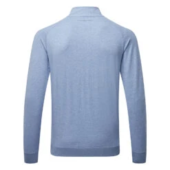 TravisMathew Zachary 1/2 Zip Golf Sweater -FootJoy || Callaway || Ping Sales Travis Mathew SS22 Zachary Sweater 1MQ470 4HLB Code SWTRA017 M Heather Light Blue back