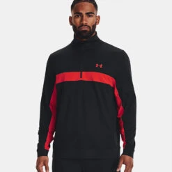 Under Armour Storm 1/2 Zip Golf Sweater 9 Under Armour Storm 1/2 Zip Golf Sweater -FootJoy || Callaway || Ping Sales Under Armour AW22 Storm Midlayer 1 2 Zip Sweater 1370119 003 SWUND177 S Black Radio Red Radio Red Model 1
