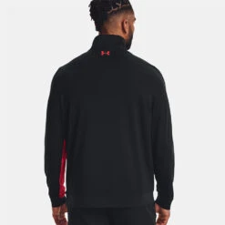 Under Armour Storm 1/2 Zip Golf Sweater 11 Under Armour Storm 1/2 Zip Golf Sweater -FootJoy || Callaway || Ping Sales Under Armour AW22 Storm Midlayer 1 2 Zip Sweater 1370119 003 SWUND177 S Black Radio Red Radio Red Model 3