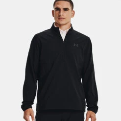 Under Armour Storm Windstrike 1/2 Zip Golf Wind Top -FootJoy || Callaway || Ping Sales Under Armour AW22 Storm Windstrike 1 2 Zip Wind Top 1370156 001 WTUND084 S Black Jet Gray Model 1
