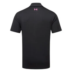 Under Armour Playoff 3.0 Low Round Stripe Golf Polo Shirt -FootJoy || Callaway || Ping Sales Under Armour SS23 Playoff 3.0 Low Round Stripe Polo Shirt 1378676 003 SHUND322 L BlackJet GreyRebel Pink Back