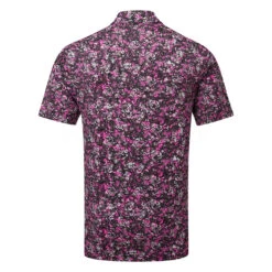 Under Armour Playoff 3.0 Floral Speckle Stripe Golf Polo Shirt -FootJoy || Callaway || Ping Sales Under Armour SS23 Playoff 3.0 Floral Speckle Polo Shirt 1378677 002 SHUND325 S Black Rebel Pink Black Back