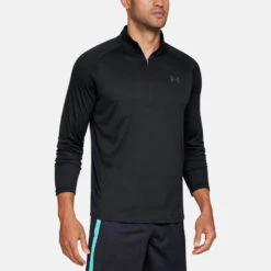 Under Armour Tech 2.0 1/2 Zip Golf Sweater -FootJoy || Callaway || Ping Sales Under Armour AW19 Tech 2.0 1 2 Zip Sweater 1328495 001 Code SWUND087 Black Charcoal model 1
