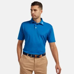 FootJoy Stretch Pique Solid Golf Polo Shirt -FootJoy || Callaway || Ping Sales footjoy pique ss shirt ath 91817 cobalt Model 1
