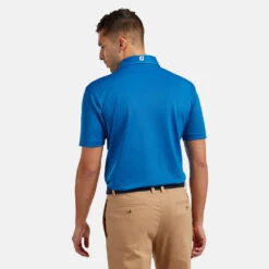 FootJoy Stretch Pique Solid Golf Polo Shirt -FootJoy || Callaway || Ping Sales footjoy pique ss shirt ath 91817 cobalt Model 3